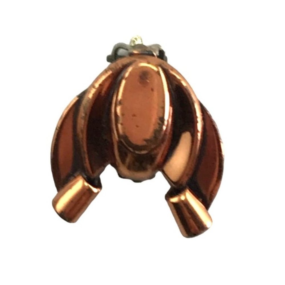 Vintage 1950s Modernist Renoir Copper Earrings Clip On MCM Insect Scroll Signed - Picture 6 of 8